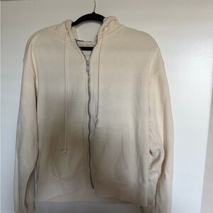 Brandy Melville Zip-Up Cream Sweater